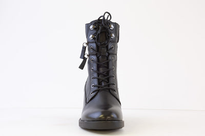 REGARDE LE CIEL - ELLY-01 MEDIUM BLOCK HEEL BOOT - BLACK