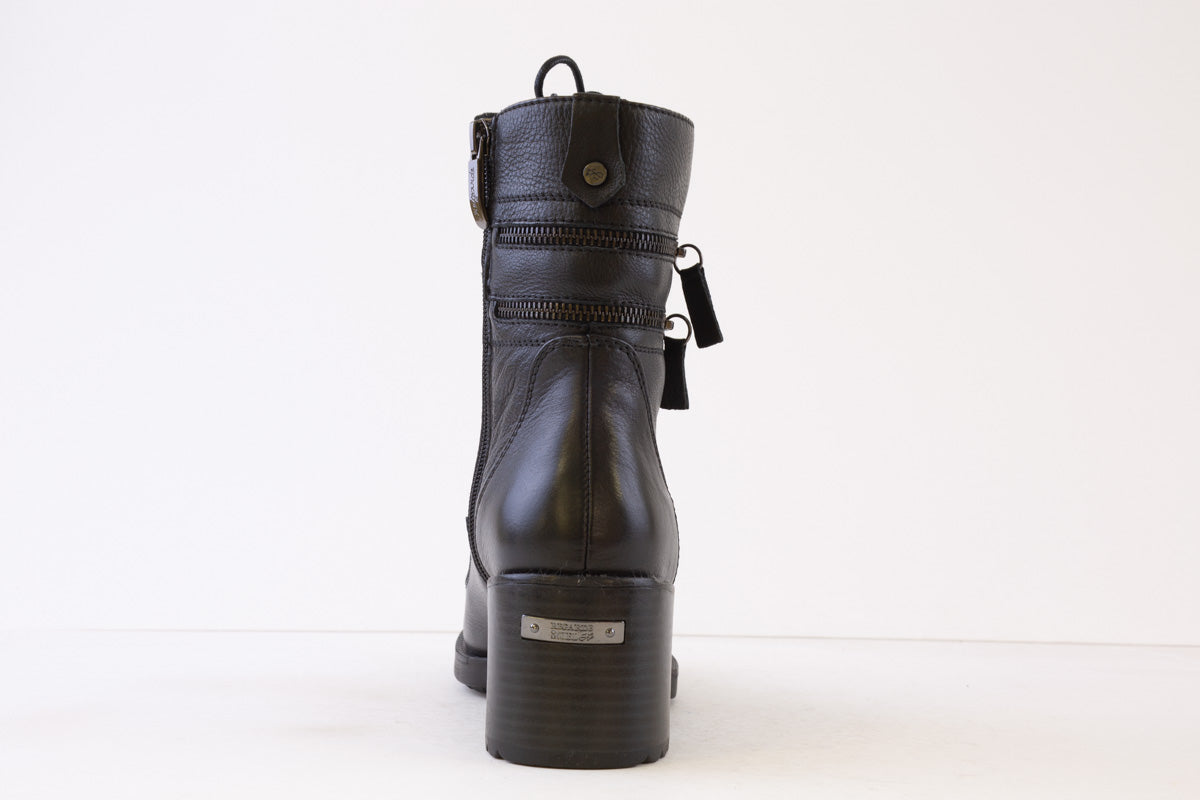 REGARDE LE CIEL - ELLY-01 MEDIUM BLOCK HEEL BOOT - BLACK