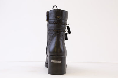 REGARDE LE CIEL - ELLY-01 MEDIUM BLOCK HEEL BOOT - BLACK