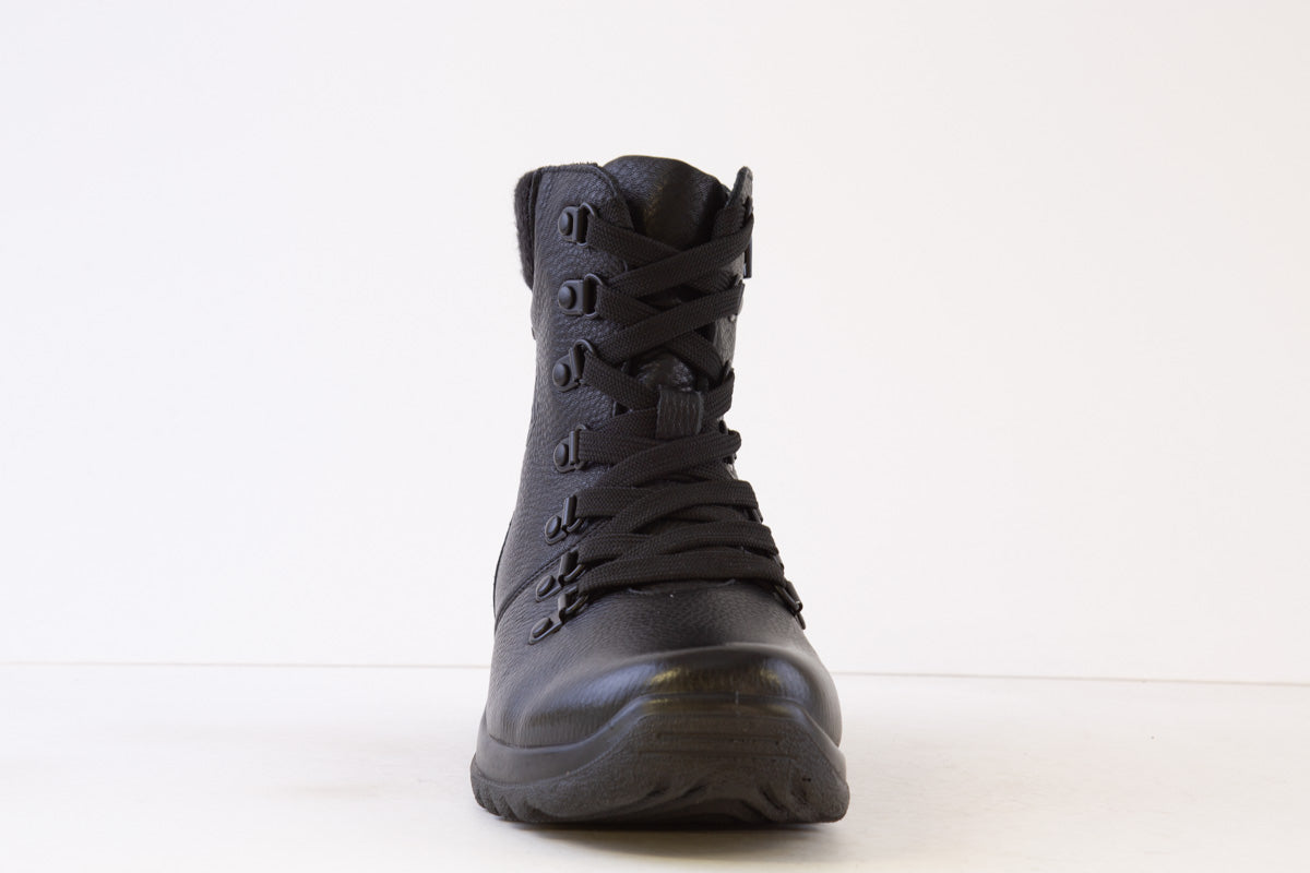 G - COMFORT - 10174S LACED WALKING BOOT - BLACK LEATHER