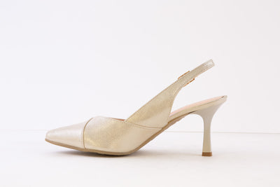 BIOECO - 4009/1097 MEDIUM HEEL SLING-BACK SHOE - GOLD