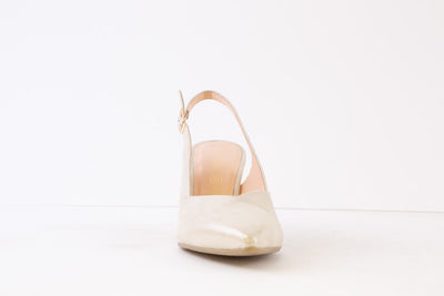 BIOECO - 4009/1097 MEDIUM HEEL SLING-BACK SHOE - GOLD
