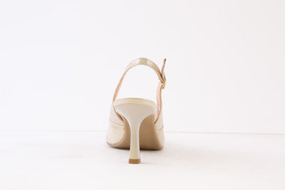 BIOECO - 4009/1097 MEDIUM HEEL SLING-BACK SHOE - GOLD