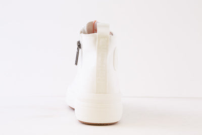 REFRESH - 171931 FLAT ZIP/LACE CANVAS ANKLE BOOT - WHITE