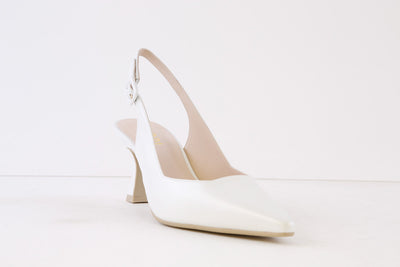 LODI - JUCO MEDIUM HEEL SLING-BACK SHOE - PEARL WHITE