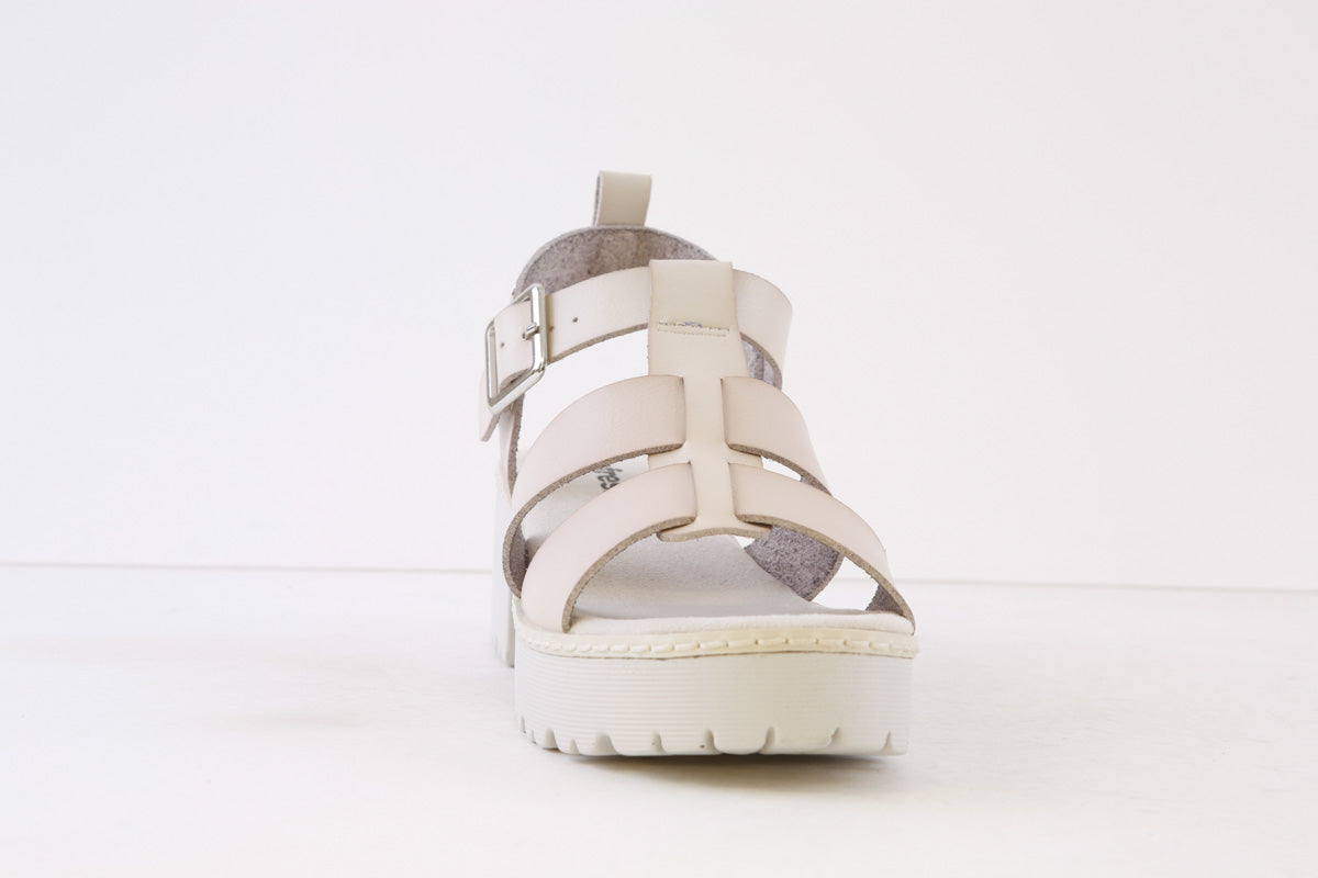 REFRESH - 171941 LOW BLOCK HEEL SANDAL - CREAM