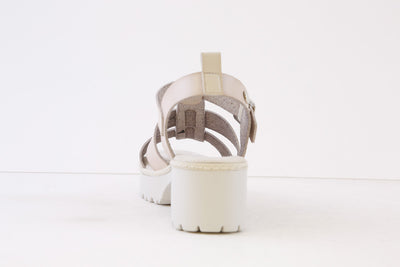 REFRESH - 171941 LOW BLOCK HEEL SANDAL - CREAM