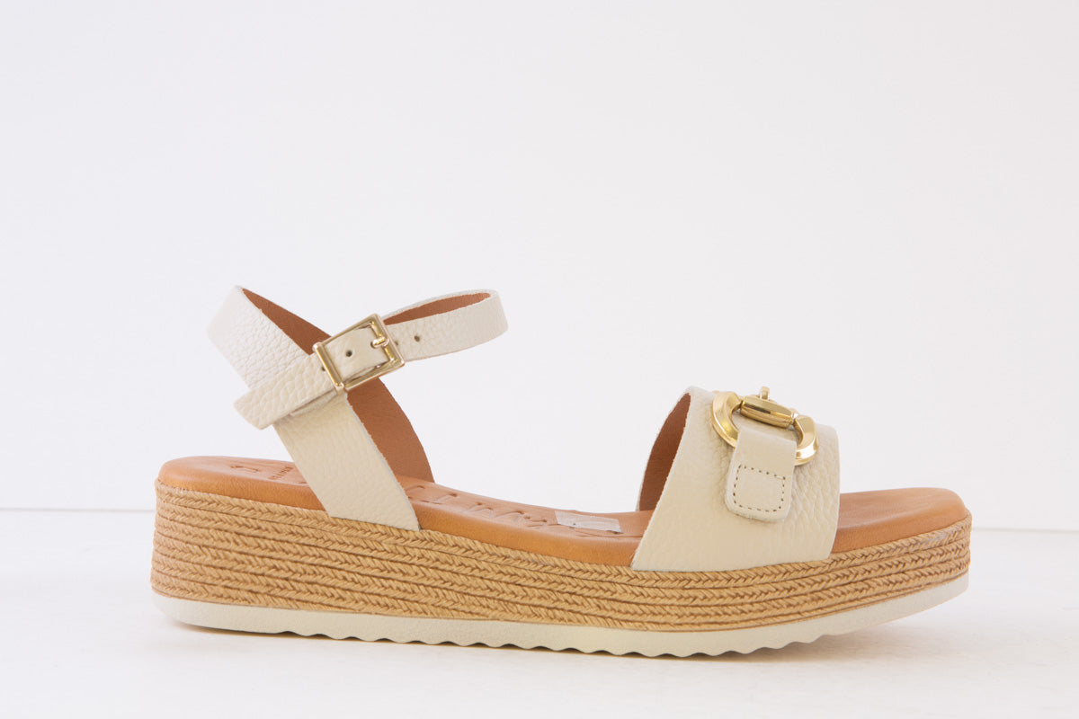 OH MY SANDALS - 5433 LOW WEDGE SANDAL - CREAM