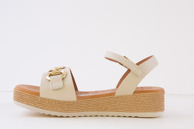 OH MY SANDALS - 5433 LOW WEDGE SANDAL - CREAM