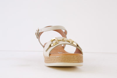 OH MY SANDALS - 5433 LOW WEDGE SANDAL - CREAM
