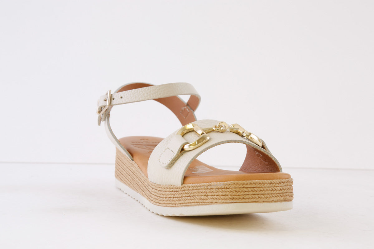 OH MY SANDALS - 5433 LOW WEDGE SANDAL - CREAM