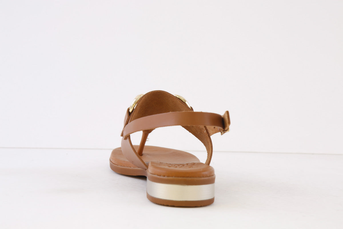 OH MY SANDALS - 5334 FLAT TOE-POST SANDAL - TAN