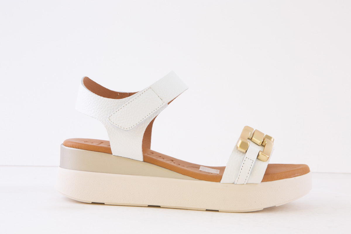 OH MY SANDALS 5419 LOW WEDGE SANDAL WHITE