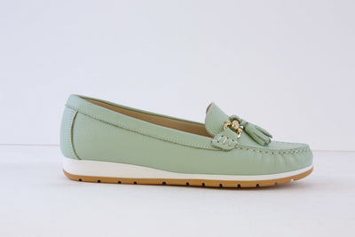 AEROBICS - 22420-957 FLAT SLIP-ON MOCCASIN SHOE - MINT GREEN