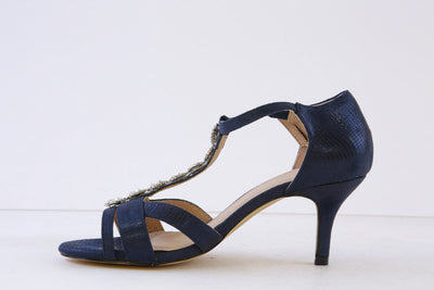 COCCO RITZ - COCO1007 MEDIUM HEEL-IN SANDAL - NAVY FABRIC