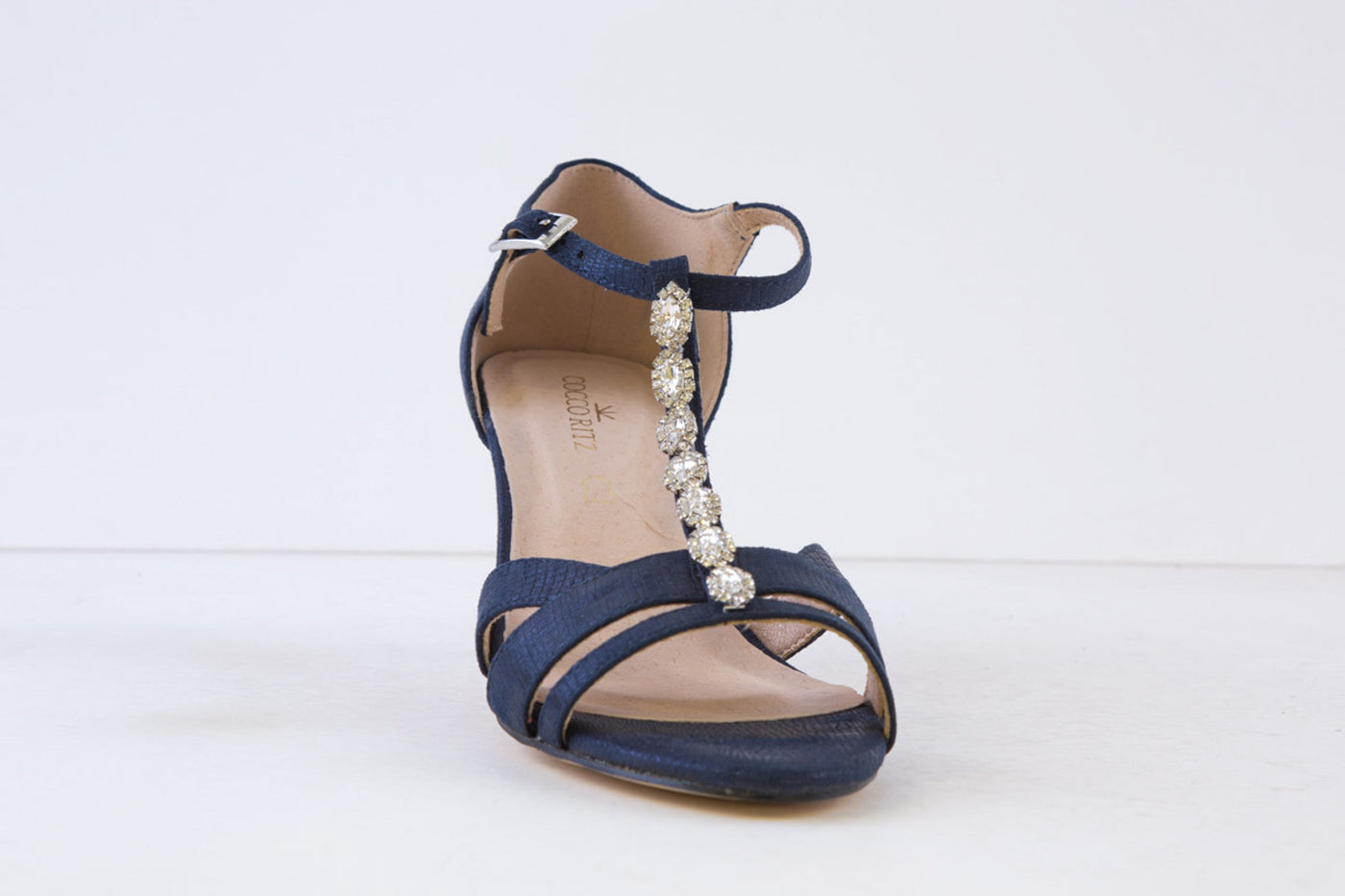 COCCO RITZ - COCO1007 MEDIUM HEEL-IN SANDAL - NAVY FABRIC