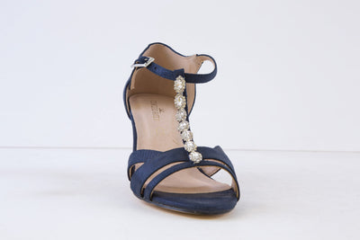 COCCO RITZ - COCO1007 MEDIUM HEEL-IN SANDAL - NAVY FABRIC
