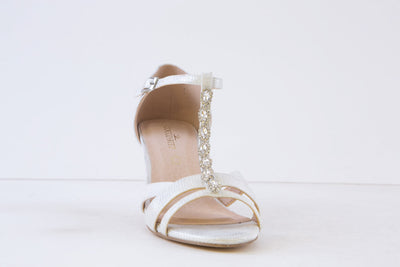 COCCO RITZ - COCO1007 MEDIUM HEEL-IN SANDAL - SILVER FABRIC