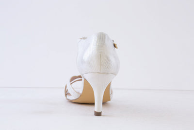 COCCO RITZ - COCO1007 MEDIUM HEEL-IN SANDAL - SILVER FABRIC