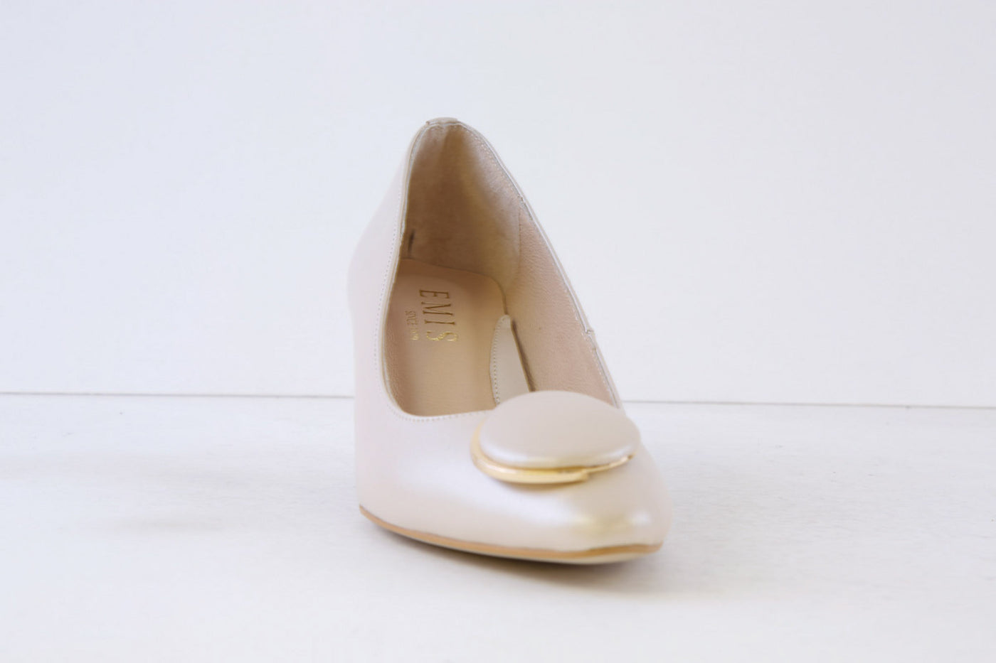 EMIS - 7902/219 MEDIUM HEEL COURT SHOE - BEIGE