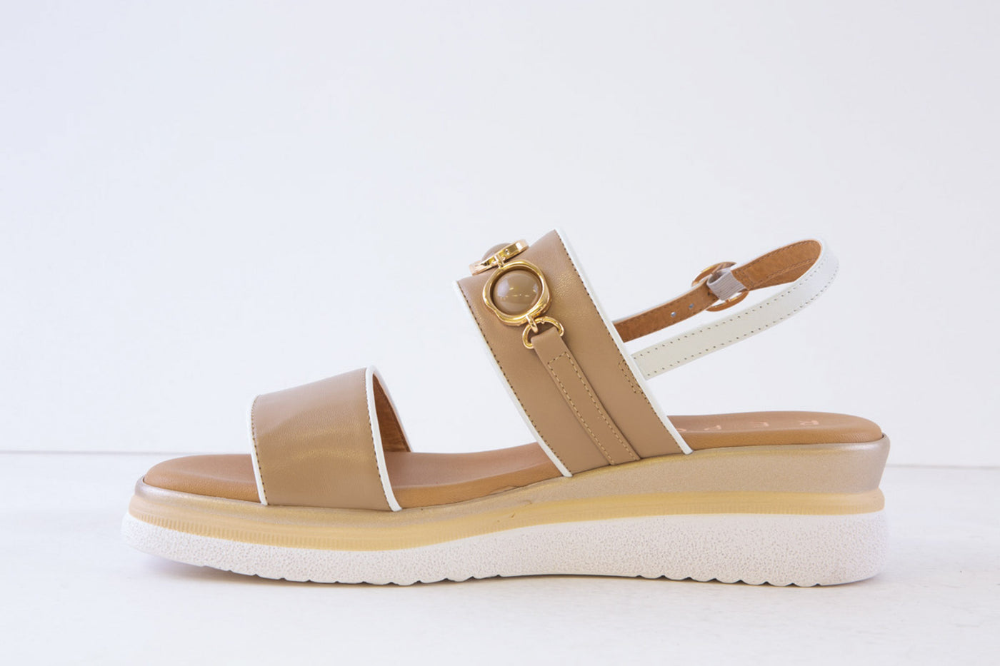 REPO - 10408 LOW WEDGE SANDAL - TAUPE