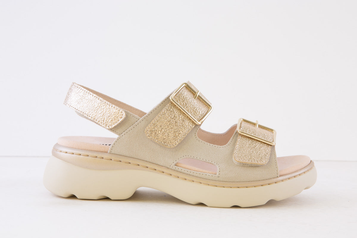 COMFORT CLASS - 5179 VELCRO COMFORT SANDAL - GOLD/BEIGE