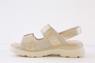 COMFORT CLASS - 5179 VELCRO COMFORT SANDAL - GOLD/BEIGE