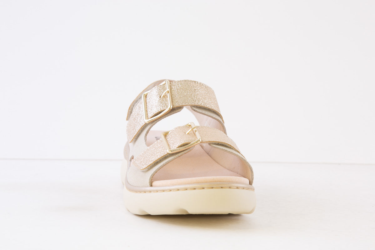 COMFORT CLASS - 5179 VELCRO COMFORT SANDAL - GOLD/BEIGE