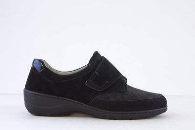 WALDLAUFER - 698001 205 KALEA-DOUBLE ZIP LACED K FIT SHOE - BLACK