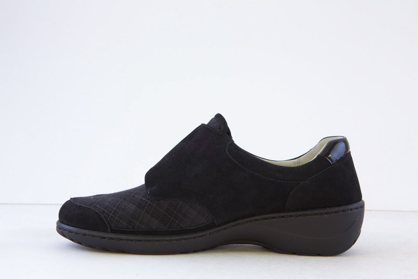 WALDLAUFER - 698001 205 KALEA-DOUBLE ZIP LACED K FIT SHOE - BLACK