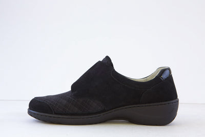 WALDLAUFER - 698001 205 KALEA-DOUBLE ZIP LACED K FIT SHOE - BLACK