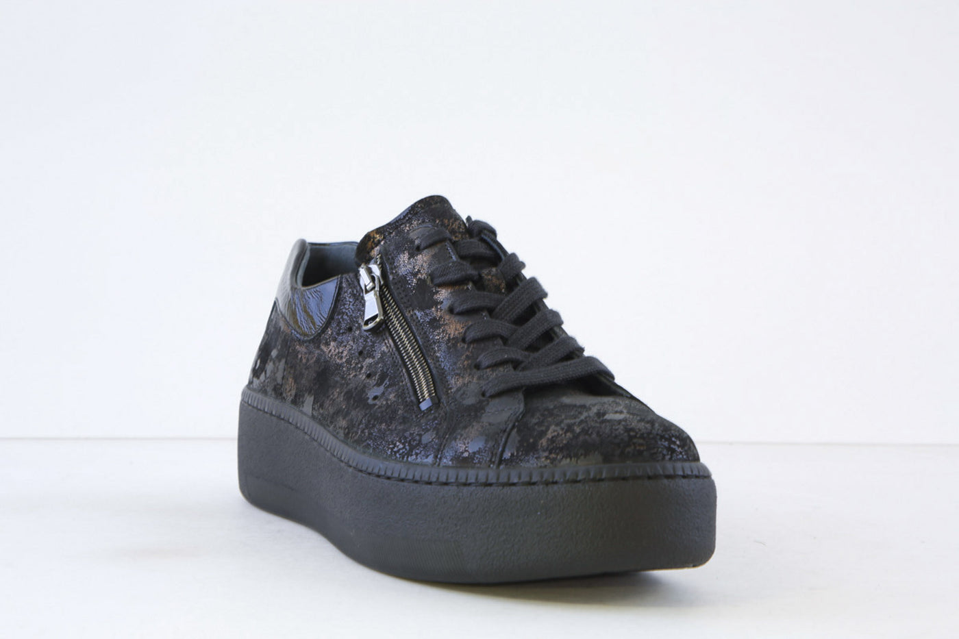 WALDLAUFER - 733001 211 H FIT-NICKY LACED/ZIP SHOE - BLACK MULTI