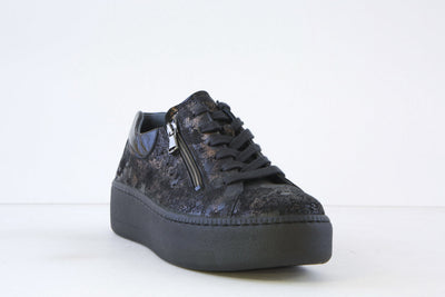 WALDLAUFER - 733001 211 H FIT-NICKY LACED/ZIP SHOE - BLACK MULTI