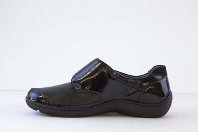 WALDLAUFER - 496H31 328 HENNI-VELCRO SHOE H WIDTH - BLACK PATENT