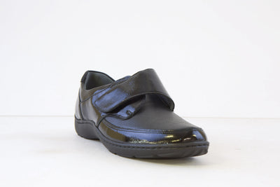 WALDLAUFER - 496H31 328 HENNI-VELCRO SHOE H WIDTH - BLACK PATENT