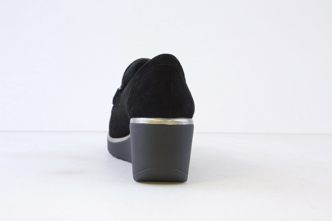 PITILLOS - 20041 HIGH WEDGE SHOE - BLACK SUEDE
