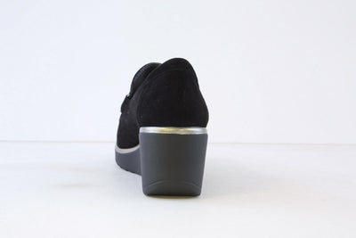 PITILLOS - 20041 HIGH WEDGE SHOE - BLACK SUEDE