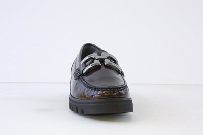 WALDLAUFER - 723508 143 H-SERENA -LOAFER WITH BUCKLE DETAIL- H FIT - WINE PATENT