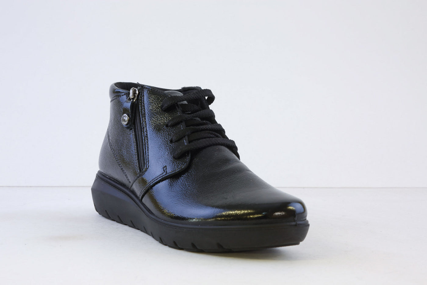 IMAC - 656010 LACED (ZIP) BOOT - BLACK PATENT