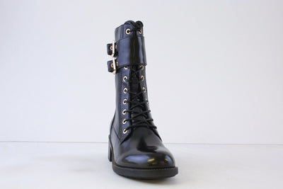 REGARDE LE CIEL - EMILY-39 LACED (ZIP) ANKLE BOOT - BLACK LEATHER