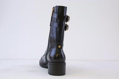 REGARDE LE CIEL - EMILY-39 LACED (ZIP) ANKLE BOOT - BLACK LEATHER