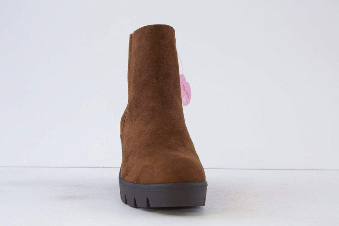 SUSST - BUDDY24 HIGH WEDGE ZIP ANKLE BOOT - TAN SUEDE