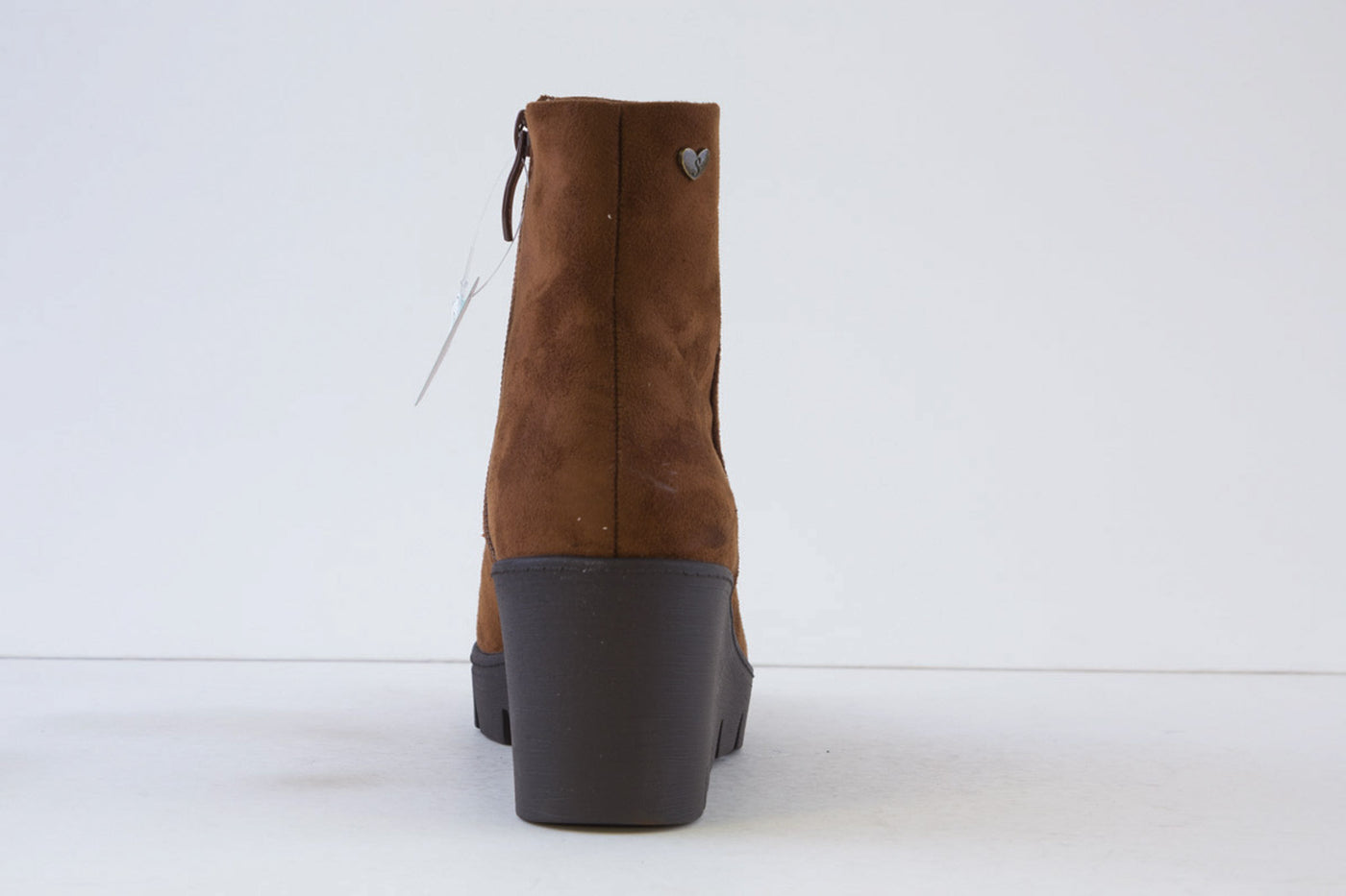 SUSST - BUDDY24 HIGH WEDGE ZIP ANKLE BOOT - TAN SUEDE