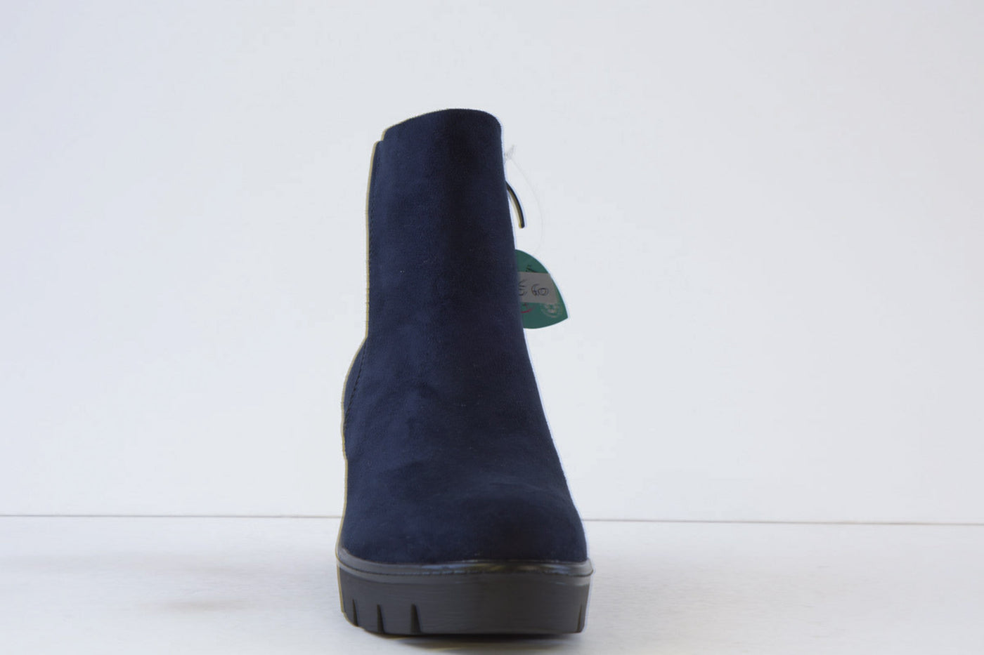 SUSST - BUDDY24 HIGH WEDGE ZIP ANKLE BOOT - NAVY SUEDE