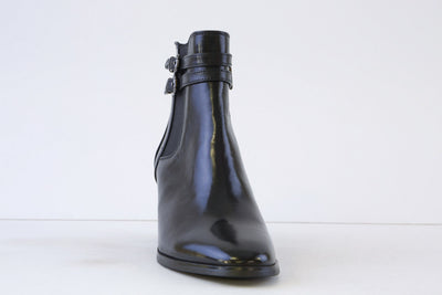 REGARDE LE CIEL - JOAN-13 MEDIUM BLOCK HEEL ZIP ANKLE BOOT - BLACK