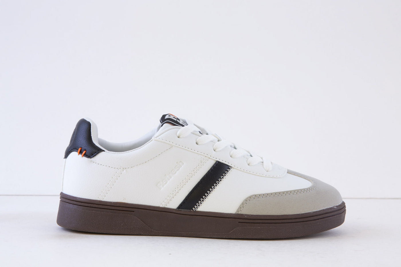 REFRESH - 172185 FLAT LACED FASHION TRAINER - WHITE COMBI