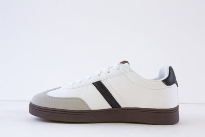 REFRESH - 172185 FLAT LACED FASHION TRAINER - WHITE COMBI