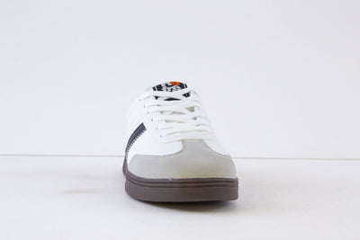 REFRESH - 172185 FLAT LACED FASHION TRAINER - WHITE COMBI