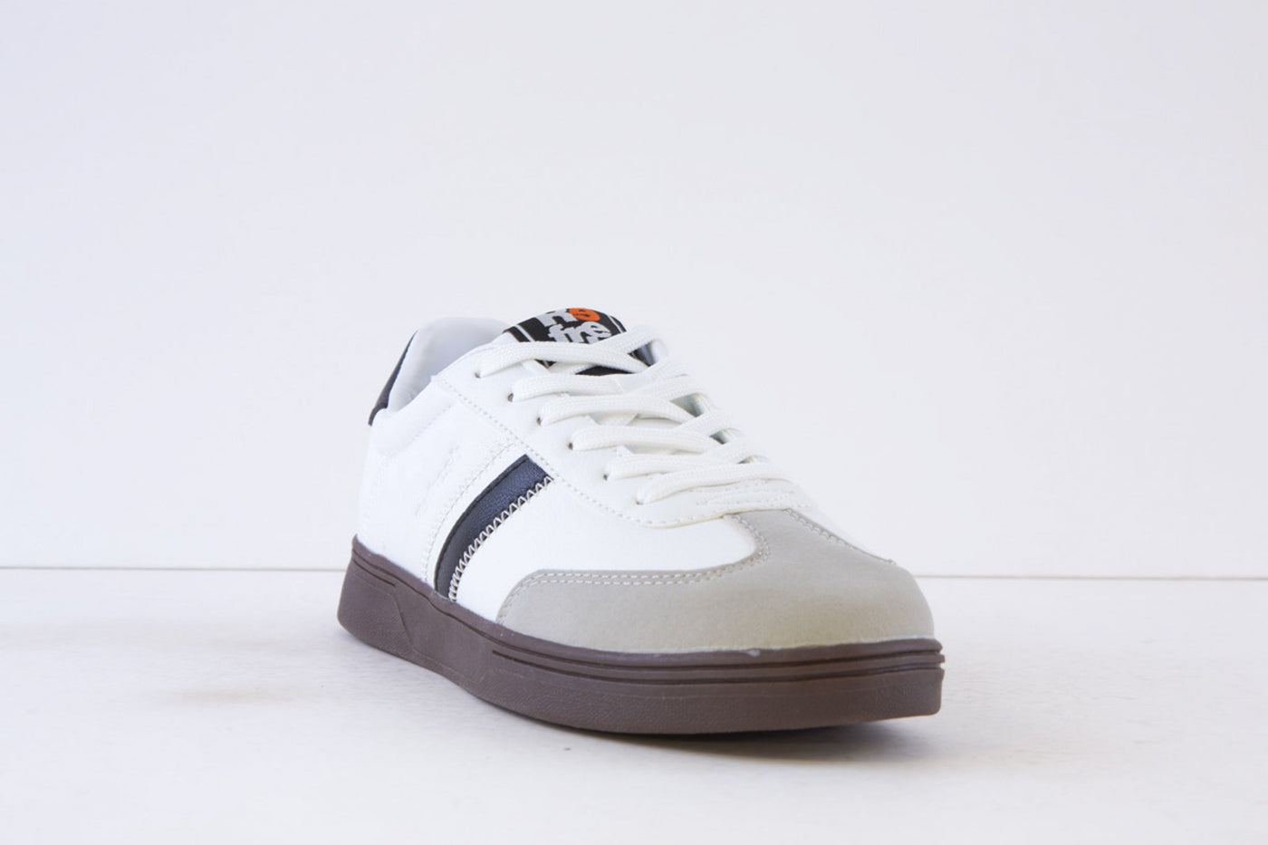 REFRESH - 172185 FLAT LACED FASHION TRAINER - WHITE COMBI