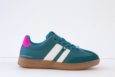 XTI - 143485 FLAT LACED FASHION TRAINER - GREEN